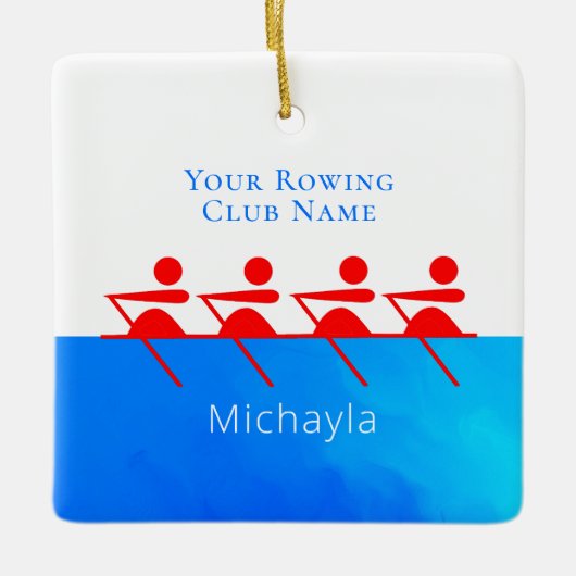 Crew des Rowing Clubs Weihnachten Keramikornament (Vorderseite)