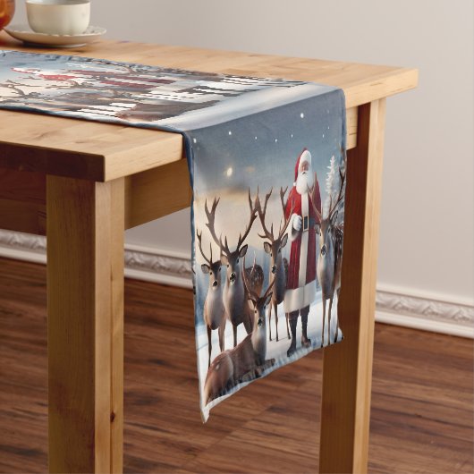 Crew des Weihnachtsmannes: Weihnachtsmann-Posen-Re Kurzer Tischläufer (Beispiel)