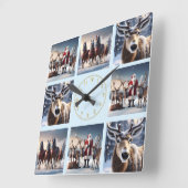 Crew des Weihnachtsmannes: Weihnachtsmann-Posen-Re Quadratische Wanduhr (Winkel)