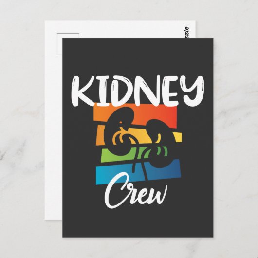 Crew Dialysis Nurse Nephrologie Niere Nierenkolade Postkarte (Vorne/Hinten)