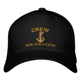 Crew, die mit dem Ankerpunkt Ihres Namens angepass Bestickte Kappe