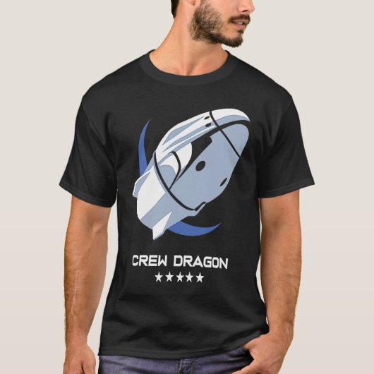 Crew Dragon Spacecraft Rocket Ship T-Shirt (Vorderseite)