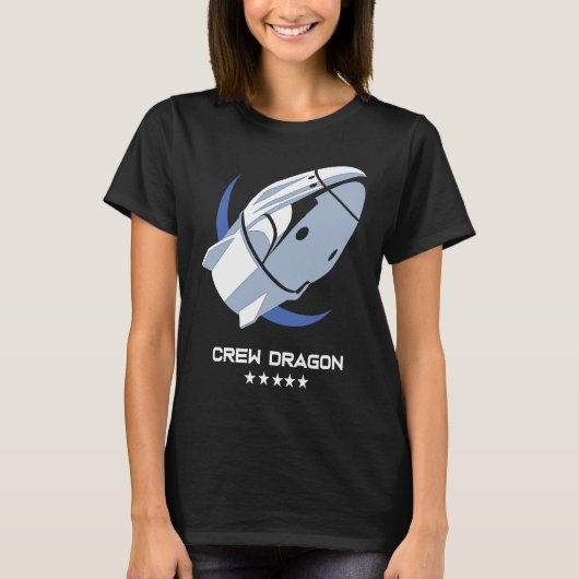 Crew Dragon Spacecraft Rocket Ship T-Shirt (Vorderseite)