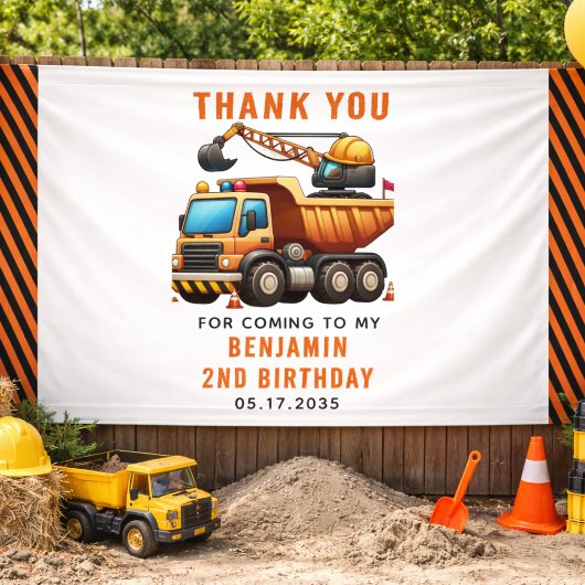 Crew Dump Truck 2. Geburtstag Banner