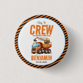 Crew Dump Truck Boy 2. Geburtstag Button (Vorderseite)