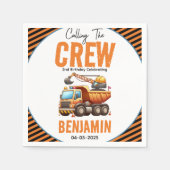 Crew Dump Truck Boy 2. Geburtstag Serviette (Vorderseite)