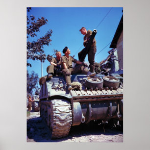Crew eines Sherman-Tanks südlich von Vaucelles Poster