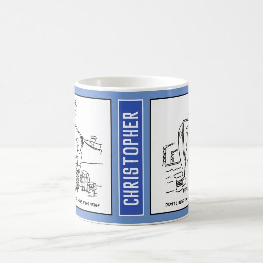 Crew Fischer Skipper & Boat Funny Kaffeetasse (Mittel)