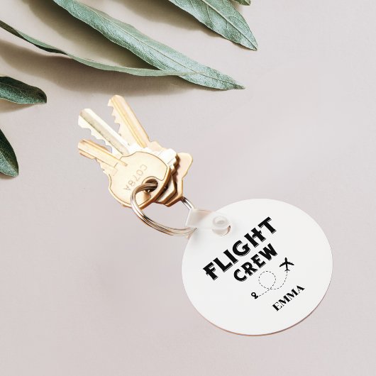 Crew-Flugflugzeug mit modernem Flug Schlüsselanhänger