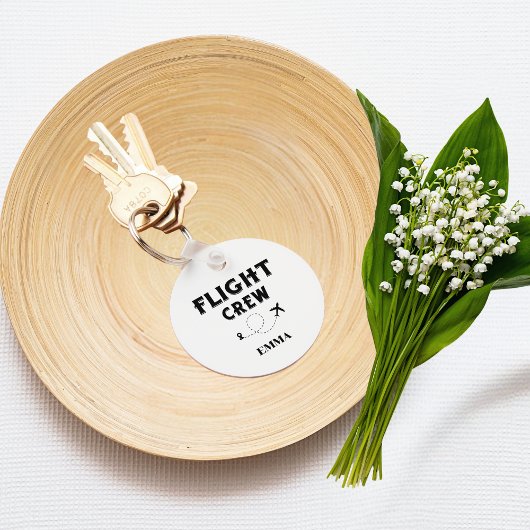 Crew-Flugflugzeug mit modernem Flug Schlüsselanhänger