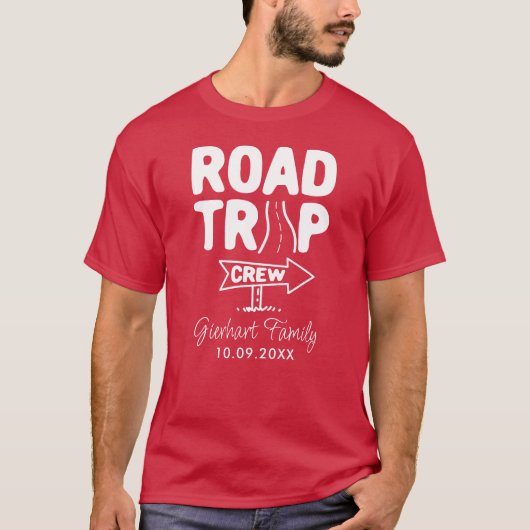 Crew für Familienfahrten Typografie RV Camper Trav T-Shirt (Vorderseite)