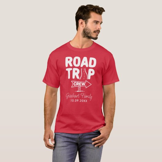 Crew für Familienfahrten Typografie RV Camper Trav T-Shirt (Vorne ganz)