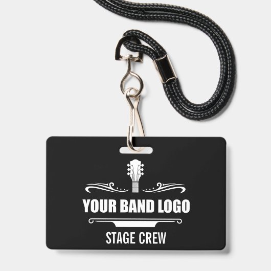 Crew für Ihre Band-Logo-Bühne Ausweis (Vorderseite mit Lanyard)