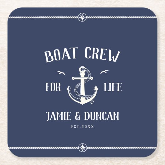 Crew für Leben Wassersport Moderner Individuelle N Rechteckiger Pappuntersetzer (Vorderseite)