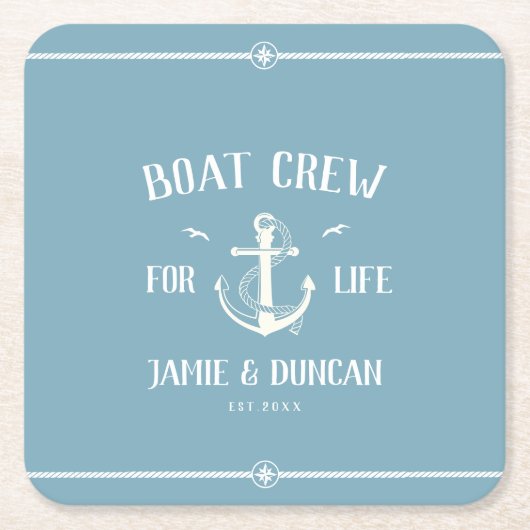 Crew für Leben Wassersport Moderner Individuelle N Rechteckiger Pappuntersetzer (Vorderseite)