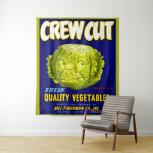 Crew Gemüseschachtelabdruck schneiden Wandteppich