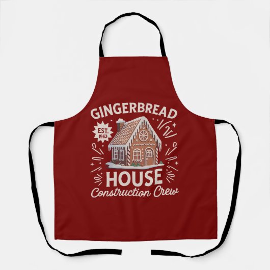 Crew Gingerbrot House Construction Funny Xmas Schürze (Vorderseite)