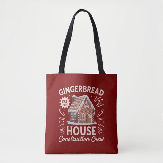 Crew Gingerbrot House Construction Funny Xmas Tasche (Vorderseite)