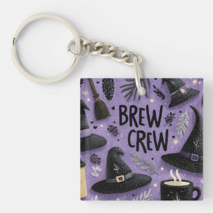 Crew Grafisch mit Hexenhüten, Kaffeebeutel Schlüsselanhänger