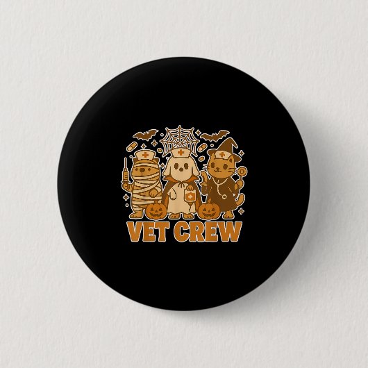 Crew Halloween Kostüm Hund Katze Capybara Haustier Button (Vorderseite)