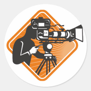 Crew Kameramann Drehkamera Runder Aufkleber