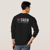 Crew-Logo Mens Moderne doppelseitige Printwerbung T-Shirt (Schwarz voll)
