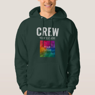 Crew Logo-Text hinzufügen Mens Doppelseitige Print Hoodie