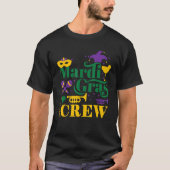 Crew Mask Festival Parade Beads Happy Mardi Gras T-Shirt (Vorderseite)
