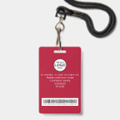 Crew-Member Barcode-Ereignis Red-Abzeichen Ausweis (Rückseite mit Lanyard)
