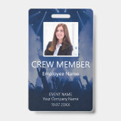 Crew-Member Barcode-Event-Blue-Bading-Abzeichen Ausweis (Vorderseite)