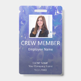 Crew Member Barcode Event Violet Abzeichen Ausweis