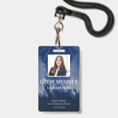 Crew-Member-Event-Blue-Plakat-Abzeichen Ausweis (Vorderseite mit Lanyard)