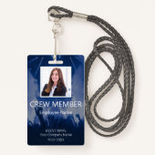 Crew-Member-Event-Blue-Plakat-Abzeichen Ausweis (Vorderseite mit Schlüsselband)