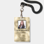 Crew-Member Event-Gold-Abzeichen Ausweis (Vorderseite mit Lanyard)