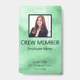 Crew-Member QR-Code-Event-Green-Abzeichen Ausweis