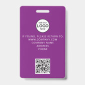 Crew Member QR-Code Lila Abzeichen für Ereignisse Ausweis (Rückseite)