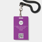Crew Member QR-Code Lila Abzeichen für Ereignisse Ausweis (Rückseite mit Lanyard)
