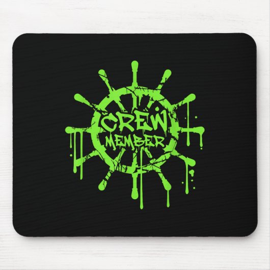 Crew Member Ship Steering Wheel Graffiti Spray Fun Mousepad (Vorne)