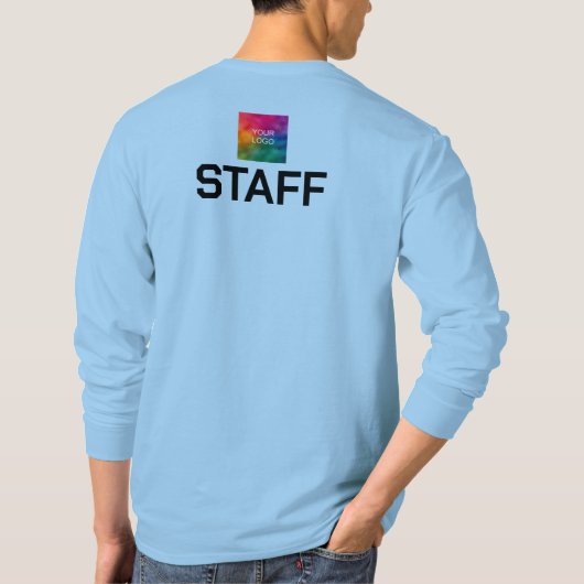 Crew Mens Light Blue Long Sleeve Bulle T-Shirt (Rückseite)