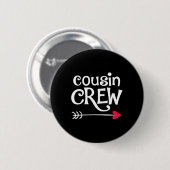 Crew mit rotem Herz und Pfeil und Cousin Kinder un Button (Vorne & Hinten)