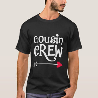 Crew mit rotem Herz und Pfeil und Cousin Kinder un T-Shirt