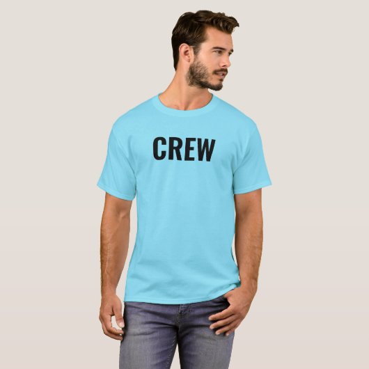 Crew Mitarbeiter Back & Front Print Mens Blue Hori T-Shirt (Vorne ganz)