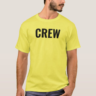 Crew-Mitarbeiter Gelbe beidseitige Drucktasten T-Shirt