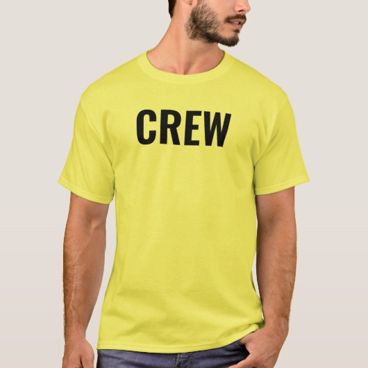 Crew-Mitarbeiter Gelbe beidseitige Drucktasten T-Shirt (Vorderseite)