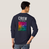 Crew Mitarbeiter Mens Doppelseifer Langschläfer T-Shirt (Schwarz voll)