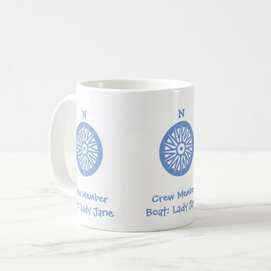 Crew Mitglied des Bootes - Name kann personalisier Kaffeetasse (Vorderseite Links)