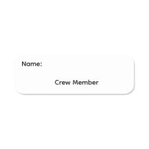 Crew-Mitglied Pinback-Namensschild-Button