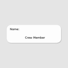 Crew-Mitglied Pinback-Namensschild-Button Namensschild