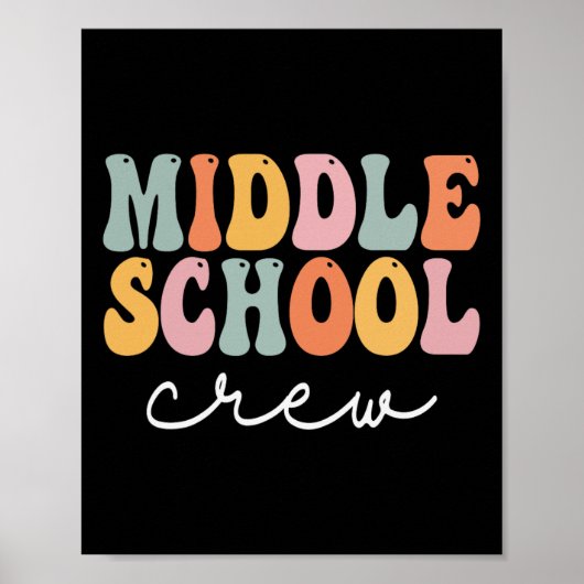 Crew Mittelschule Retro Groovy Vintag erster Tag Poster (Vorne)