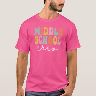 Crew Mittelschule Retro Groovy Vintag erster Tag T-Shirt